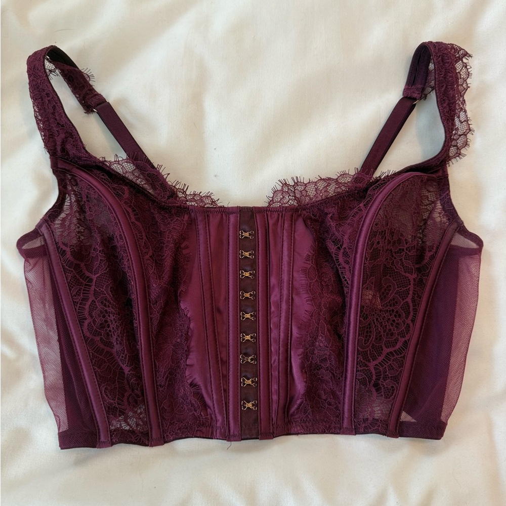 Burgundy Victoria’s Secret cropped bralette